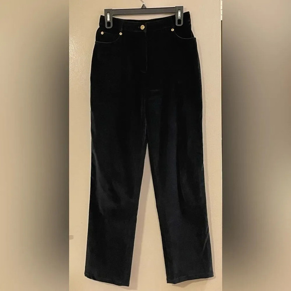 ST. JOHN SPORT by MARIE GRAY Velvet Pants in Black - Picture 1 of 7